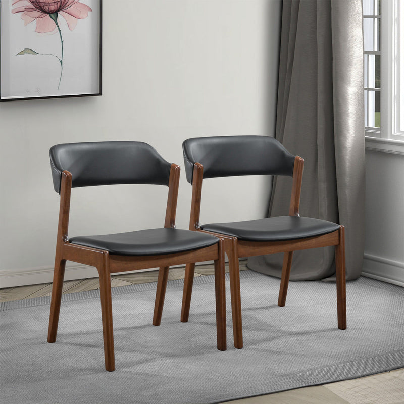 Enzo - Dining Chair (Set of 2) - Black / Brown