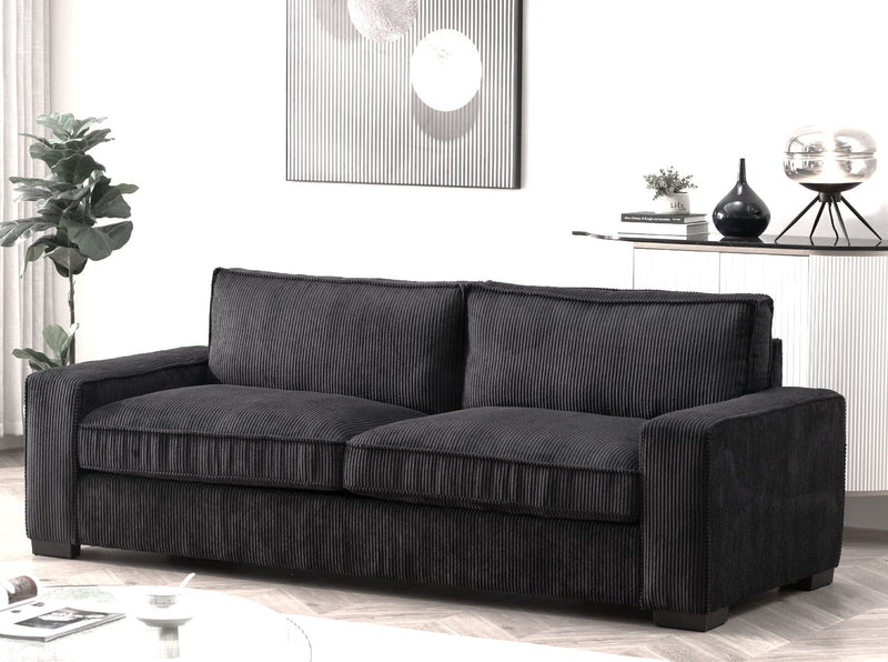 Luxe - Corduroy Sofa With Sleek Design, Spacious And Comfortable 3 Seater Couch