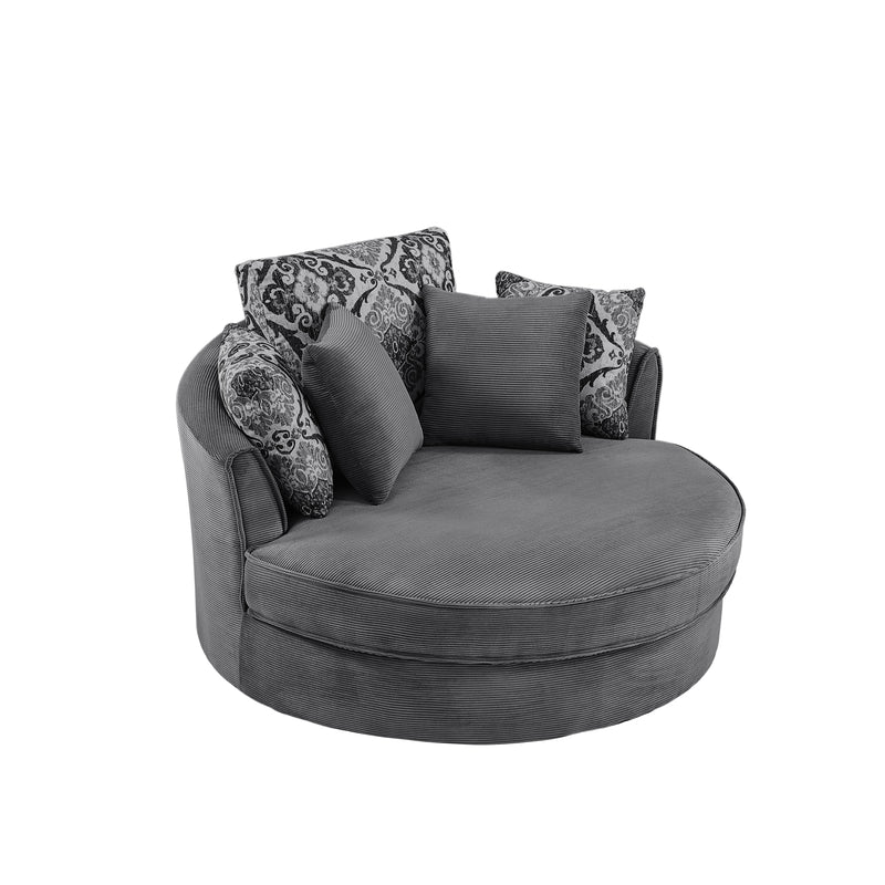 Swivel Accent Barrel Chair With 5 Movable Pillow 360 Degree Swivel Round Sofa Chair For Living Room, Bedroom, Hotel