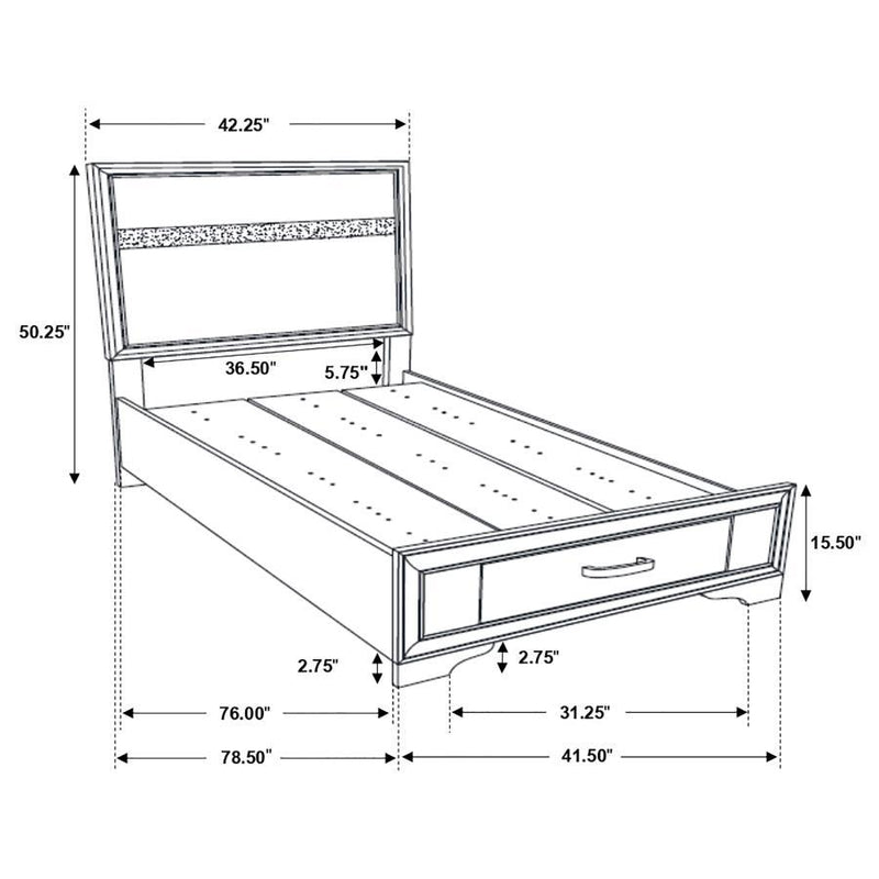 Miranda - Wood Storage Panel Bed