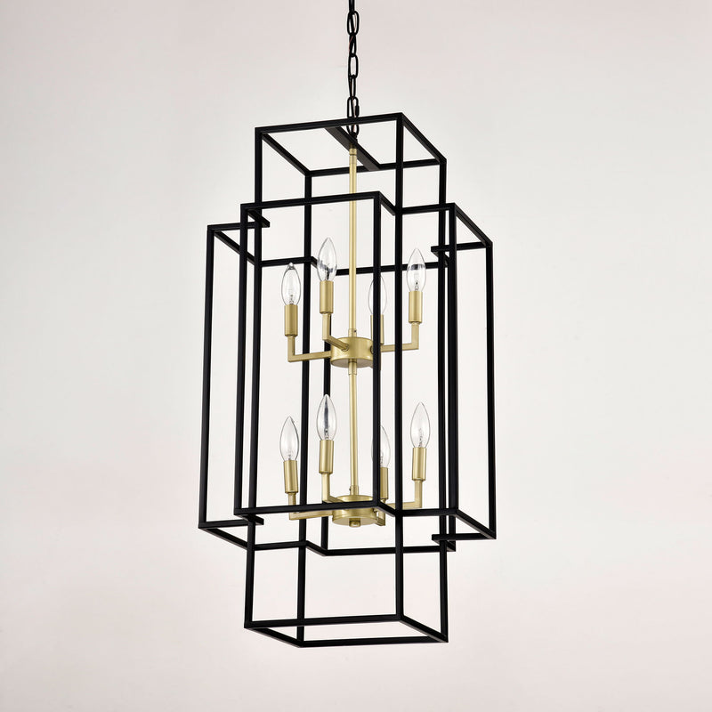 8 Light Lantern Chandelier Lighting, Entryway Chandeliers For High Ceilings, Chandeliers For Dining Room, Foyer, Entry, Staircase, Hallway, Height Adjustable (E12 Bulbs Not Included)