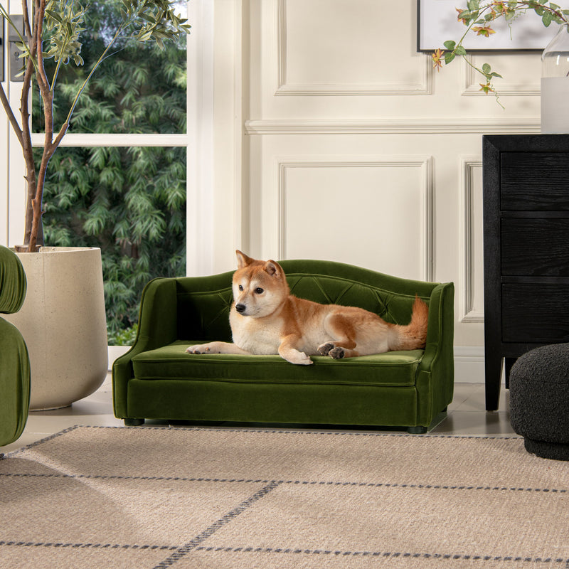 Robin - Tufted Wingback Pet Sofa Bed, Medium