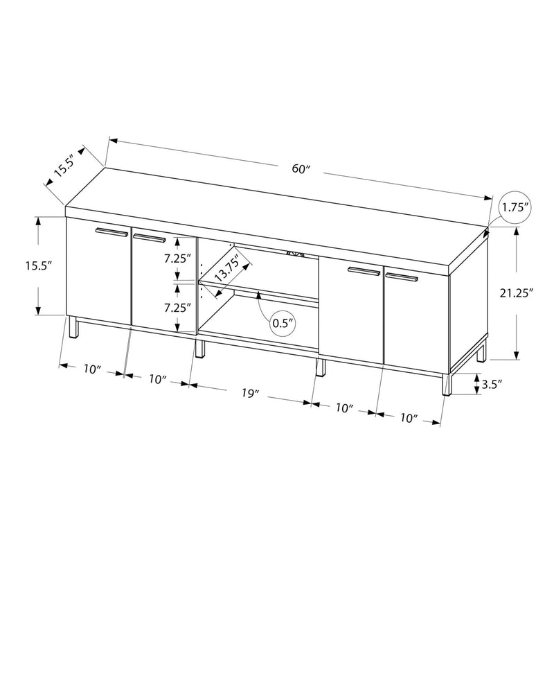 TV Stand Console, Media Entertainment Center, Storage Cabinet