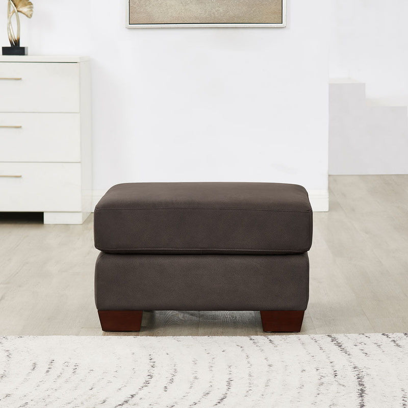 Marciano - Performance Sueded Leather Ottoman - Chocolate