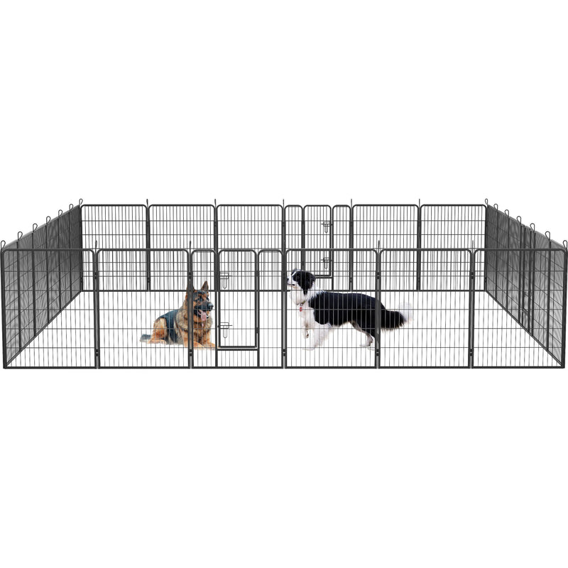 Dog Pens Outdoor Height Foldable Panels Heavy Duty Metal Portable Dog Playpen Indoor Anti Rust Exercise Dog Fence With Doors For Pets Play Pen For RV Camping Yard