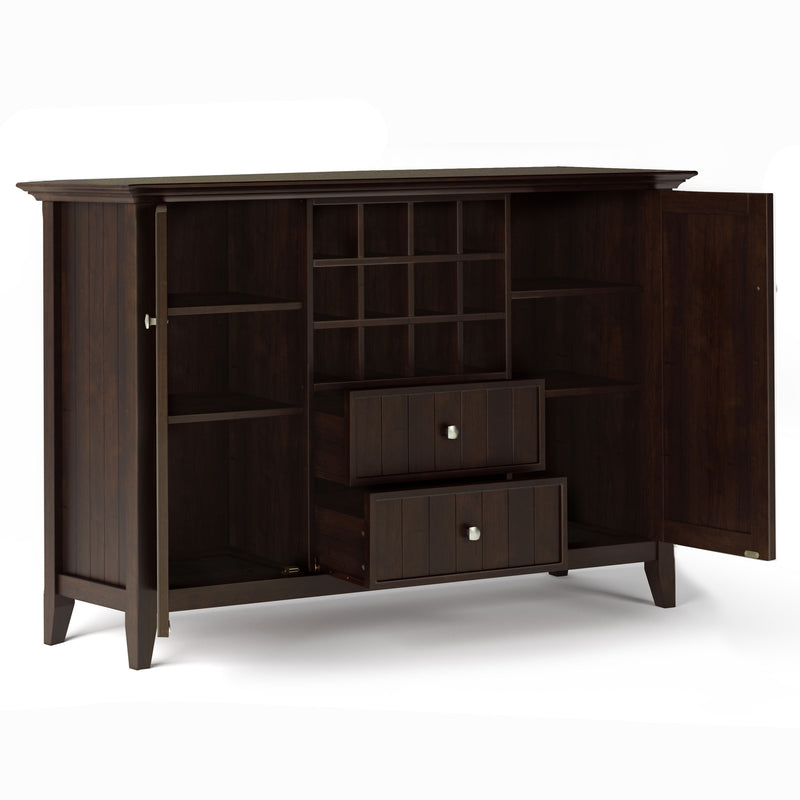 Bedford - Sideboard Buffet And Wine Rack - Dark Chestnut Brown