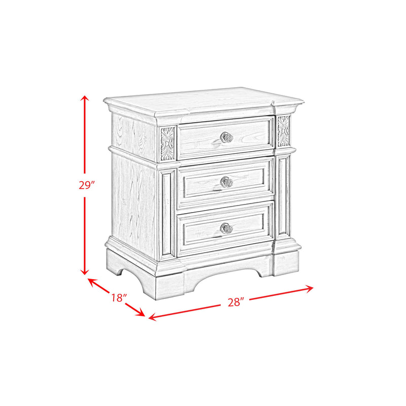 Glenmore - 3-Drawer Nightstand With USB - Aged Gray