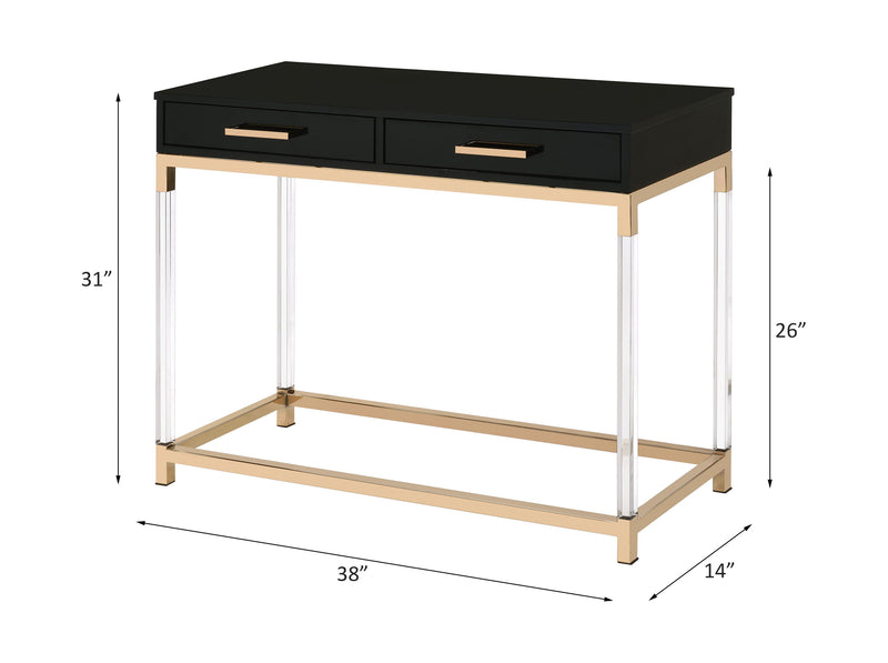 Adiel - Sofa Table - Black / Gold