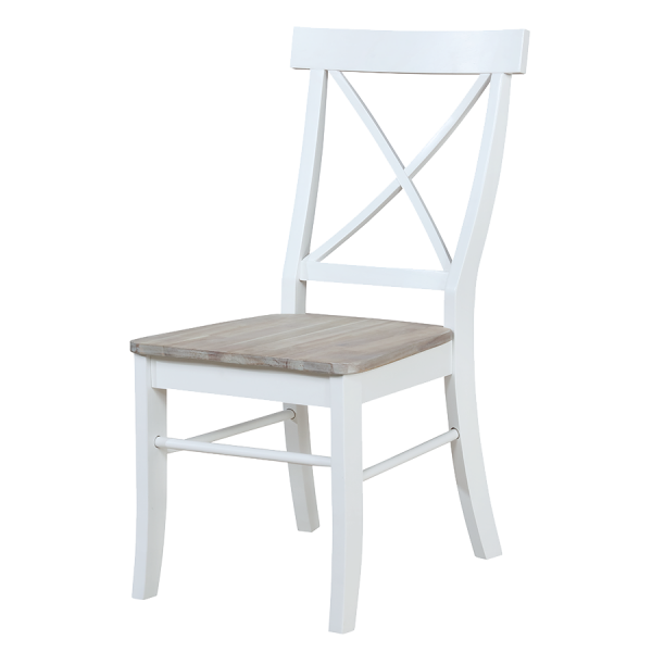 Dining Chair White with French Gray Seat