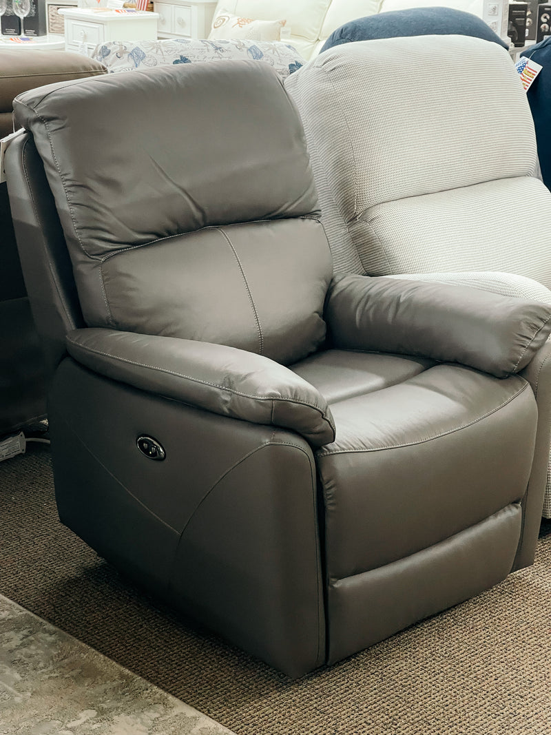 Custom Power Leather Recliner