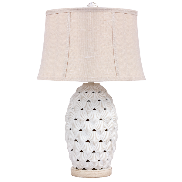 Shell Table Lamp, Soft Round Shade