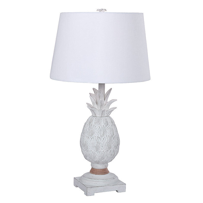 Shell Pineapple Table Lamp, Hard Round Shade