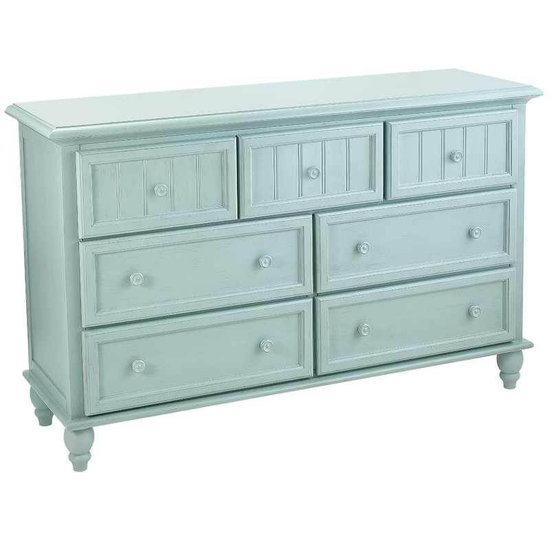 Sea Haven 7 Drawer Dresser - Glacier Blue