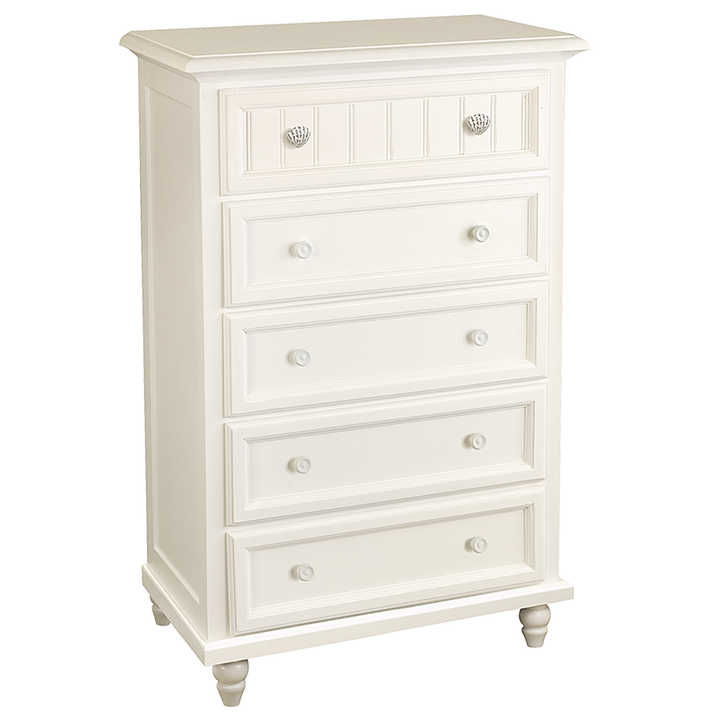 Sea Haven 5 Drawer Chest - White