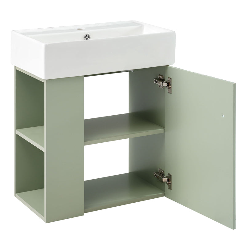 Modern Floating Bathroom Vanity With Ceramic Basin Perfect For Small Bathrooms