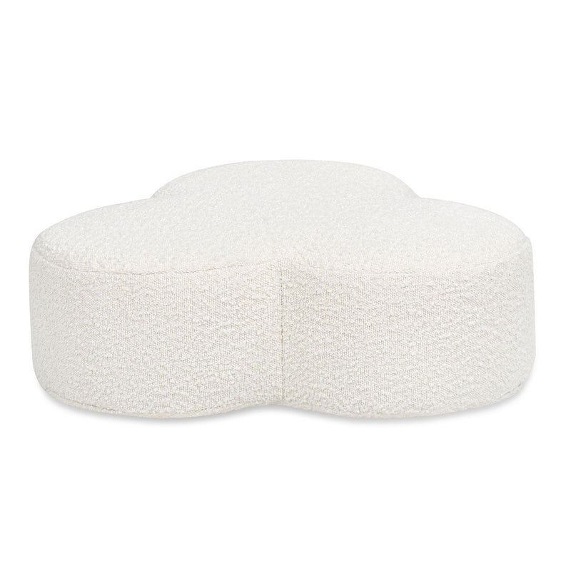 Clover - Floor Cushion Footrest Ottoman - Ivory White