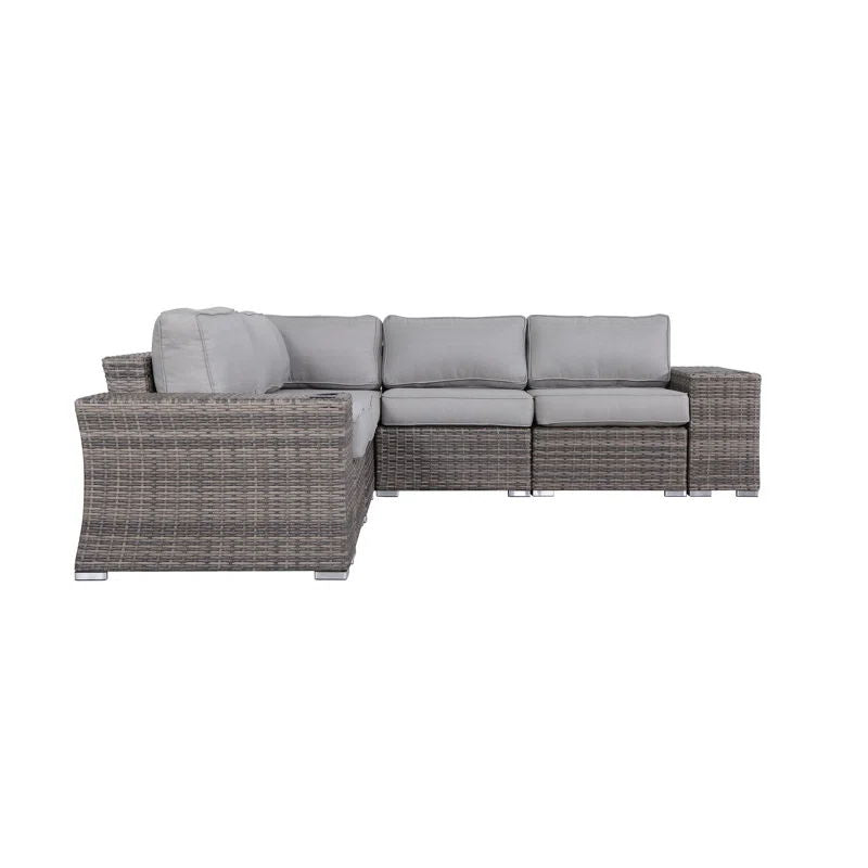 Rattan Sectional Sofa Set With Cushions