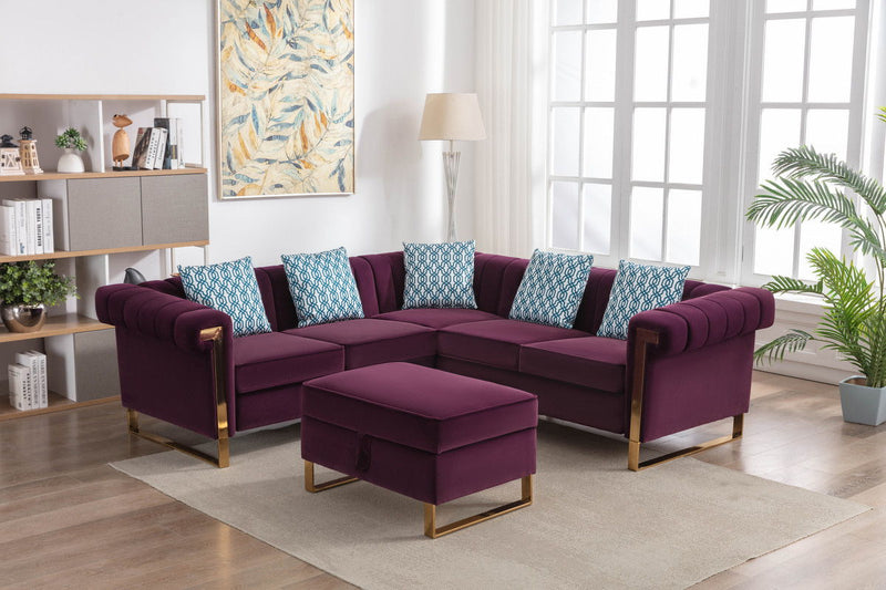 Maddie - Velvet Sectional Sofa