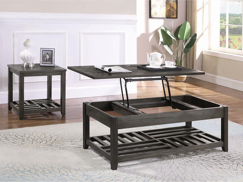 Cliffview - Rectangular Wood Lift Top Coffee Table - Gray - Atlantic Fine Furniture Inc