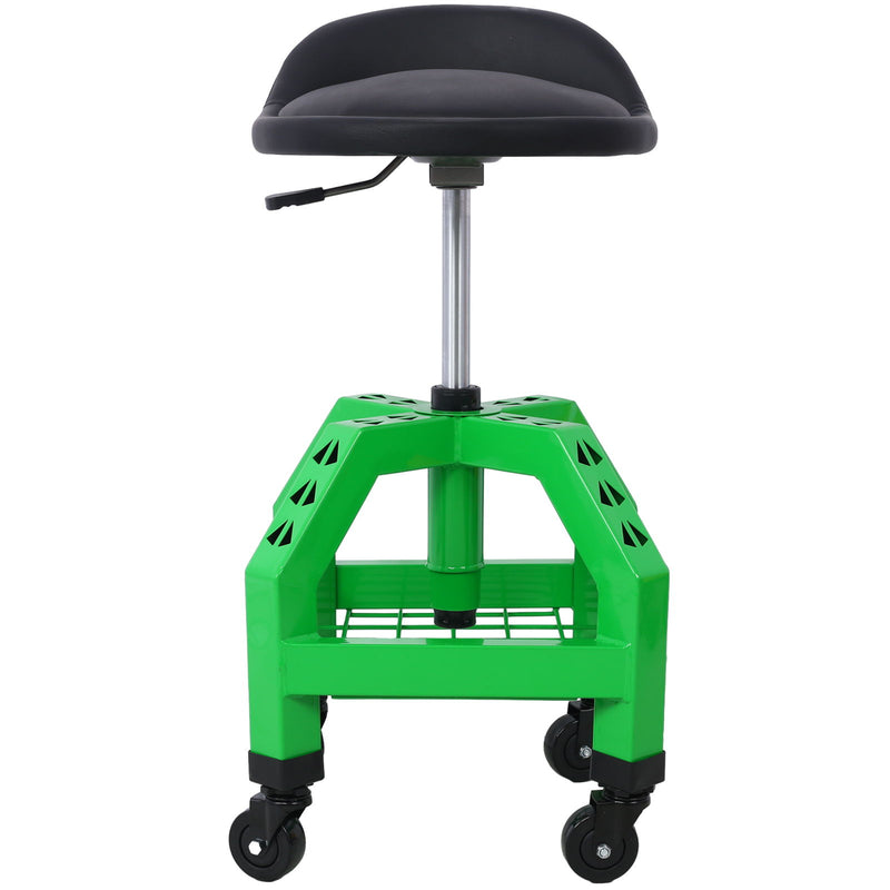 Pneumatic 360 Degree Swivel Stool, Mechanics Rolling Creeper Seat, Heavy Duty Rolling Mechanics Stool, Shop Stool With Casters