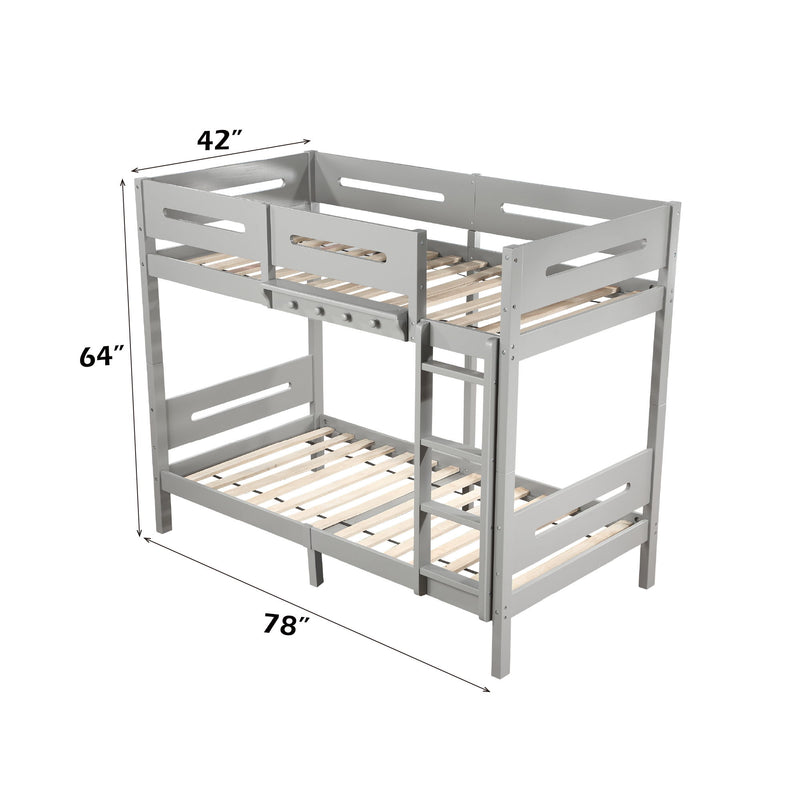 Edah - Twin Twin Bunk Bed - Gray