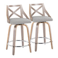 Charlotte - Farmhouse Fixed Height Counter Stool & Swivel With Round Footrest (Set of 2)