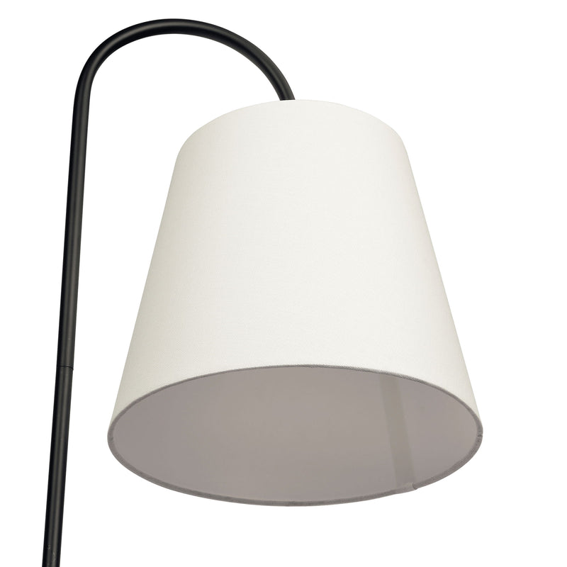 Seoul - Floor Lamp With Rotary Switch Wood Table Base - Black / White