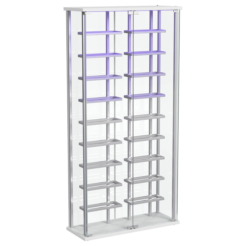 Montara - Tempered Glass Wine Storage LED Curio Cabinet - Chrome