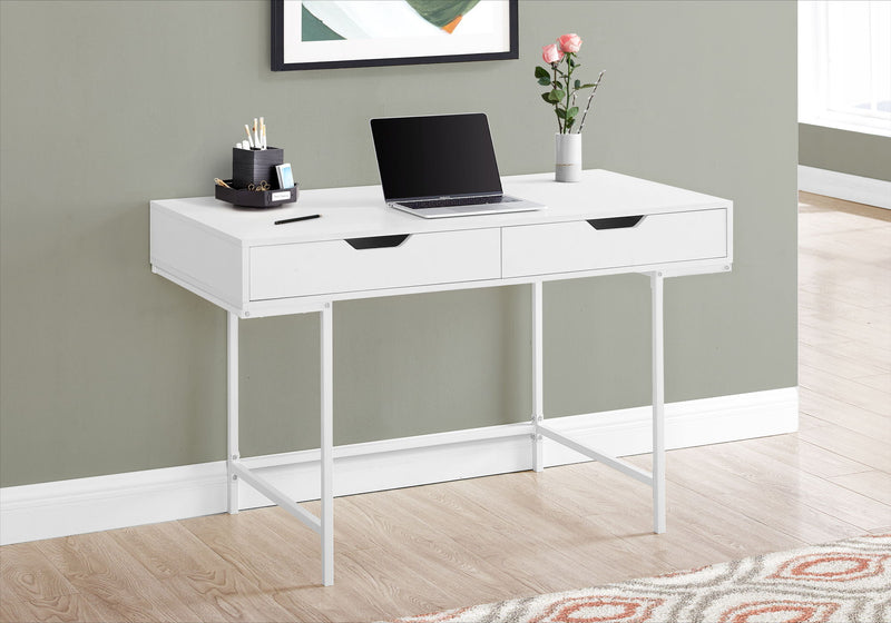 Computer Desk For Home Office, Storage Drawers, Marble Look Contemporary & Modern