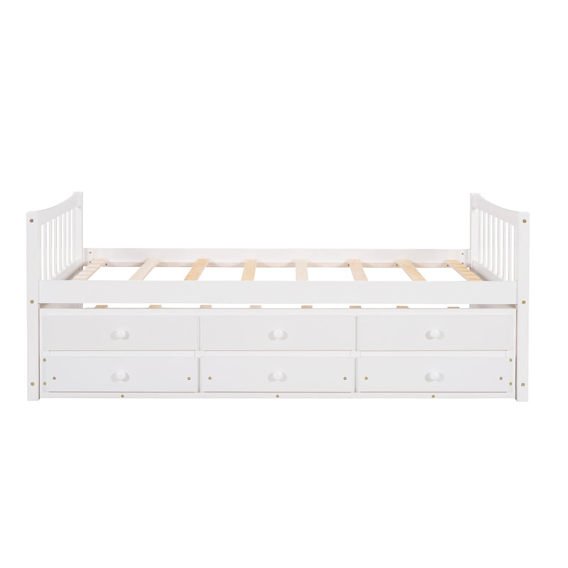 Daybed with Trundle and Drawers, Twin Size, White(OLD SKU: LP0000141KAA)