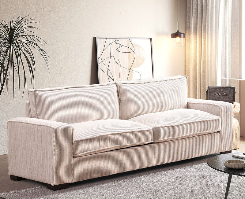 Luxe - Corduroy Sofa With Sleek Design, Spacious And Comfortable 3 Seater Couch