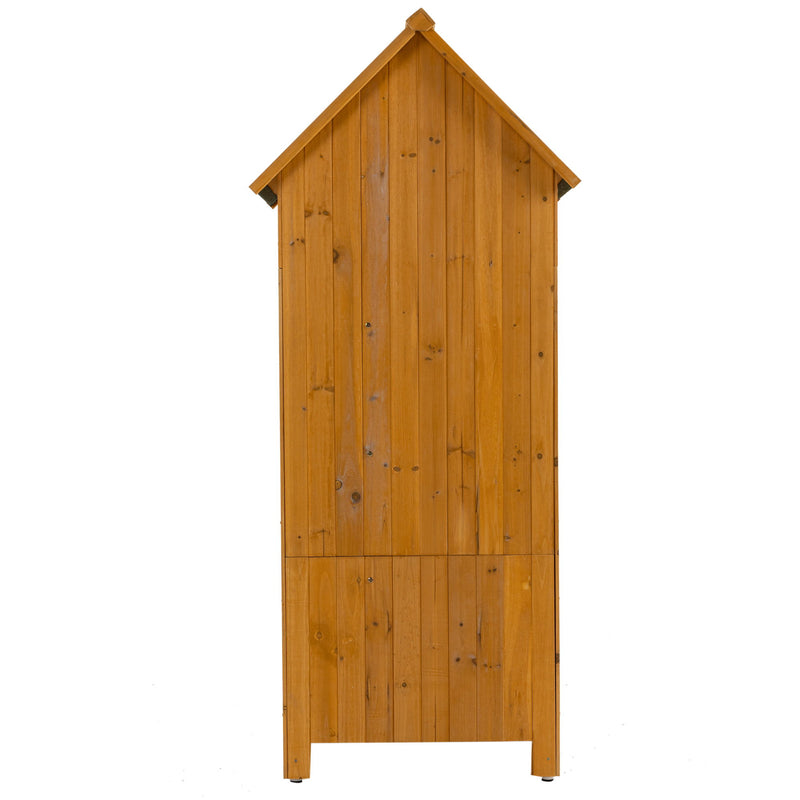 Outdoor Storage Cabinet Tool Shed Wooden Garden Shed - Natural