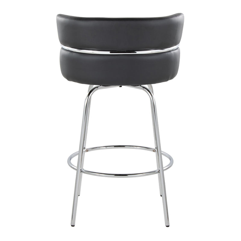 Cinch - Contemporary Fixed Height Counter Stool With Swivel With Round Footrest (Set of 2)