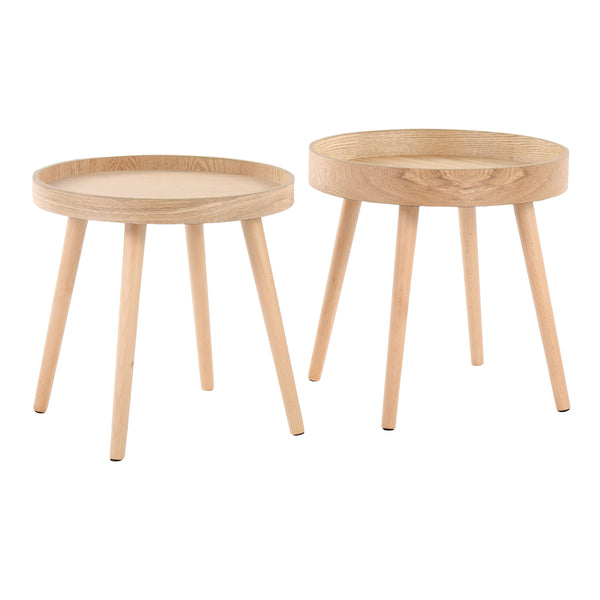 Pebble - Mid-Century Modern Side Table Set - Natural