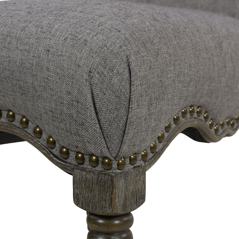 Odette - Farmhouse Upholstered Counter Height Bar Stool - Heathered Gray