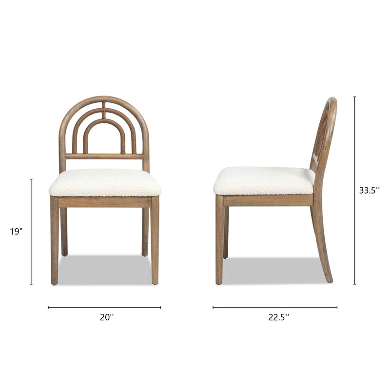 Leon - Arched Back & Upholstered Dining Chair (Set of 2) - Ivory White