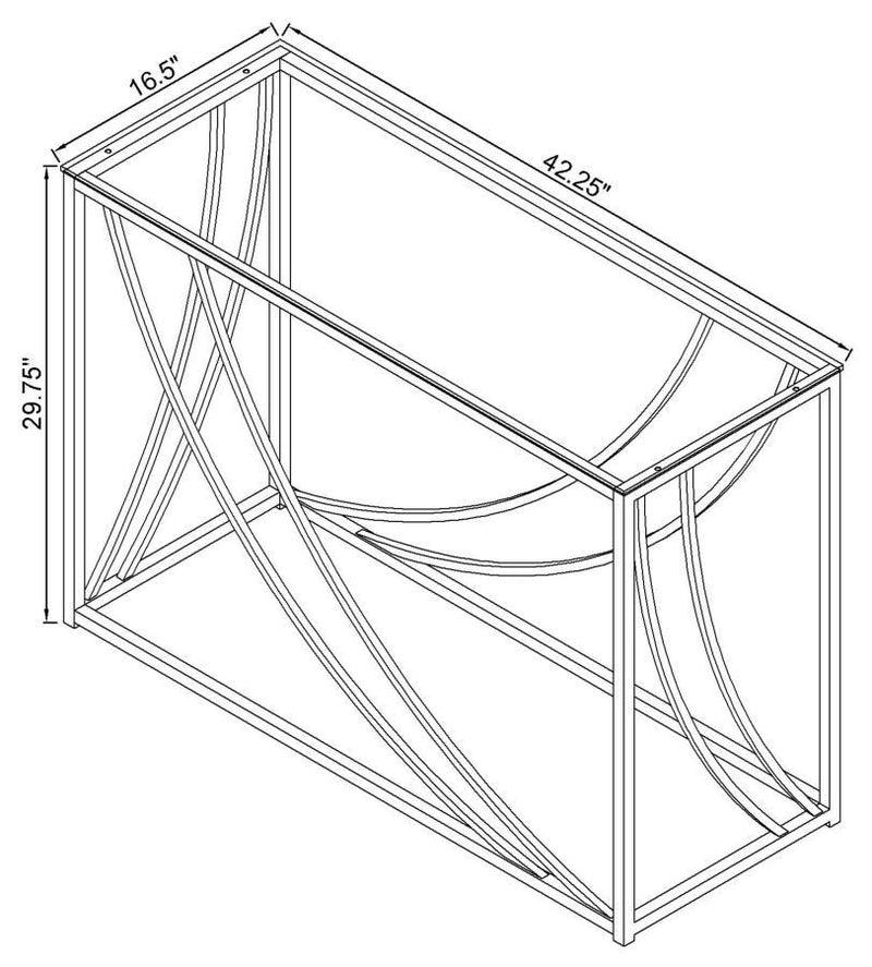 Lille - Glass Top Entryway Sofa Console Table Accents - Chrome - Atlantic Fine Furniture Inc