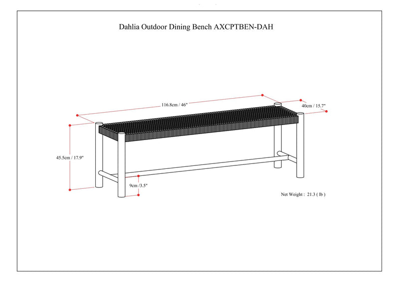 Dahlia - Outdoor Indoor Contemporary Bench