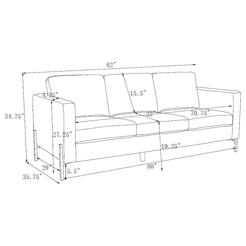 Tilly - Upholstered Track Arm Sofa Set