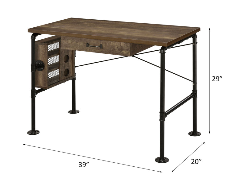 Endang - Writing Desk - Weathered Oak / Black