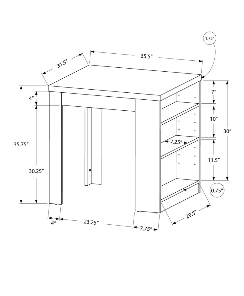 Rectangular Small Dining Table Counter Height For Dining Room - White