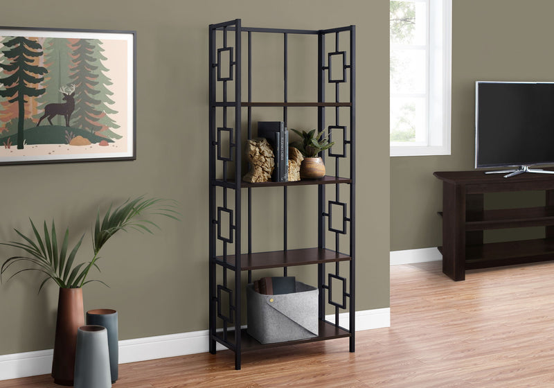 Bookshelf, Bookcase, Etagere, 4 Tier, For Office, Contemporary & Modern - Espresso