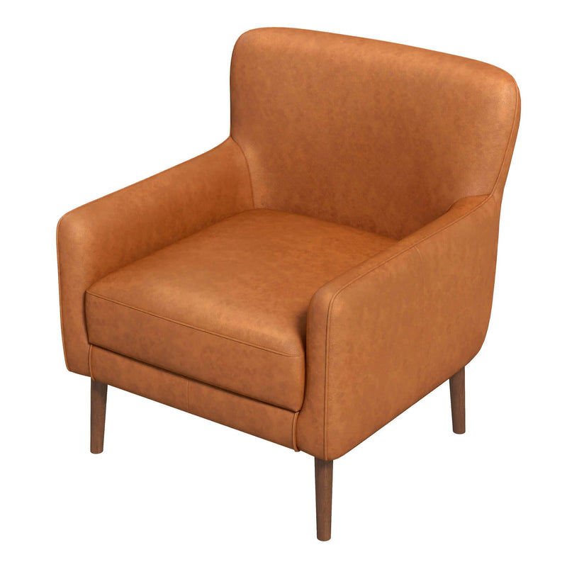 Claire - Genuine Leather Lounge Chair - Tan