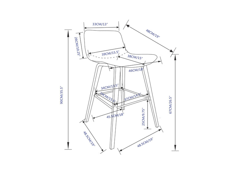 Addy - Counter Stool (Set of 2) - Distressed Brown