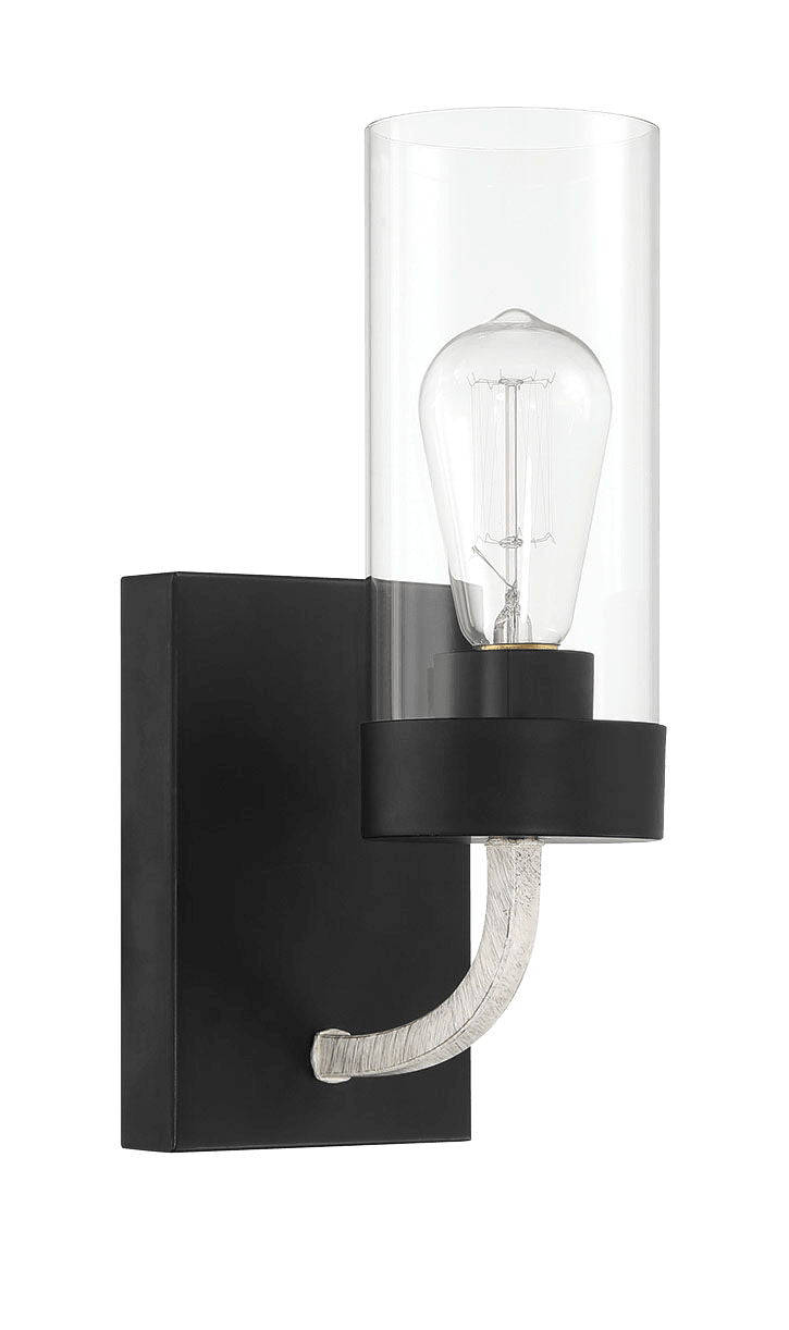 Zephyr - Single Light Sconce - Black / Clear