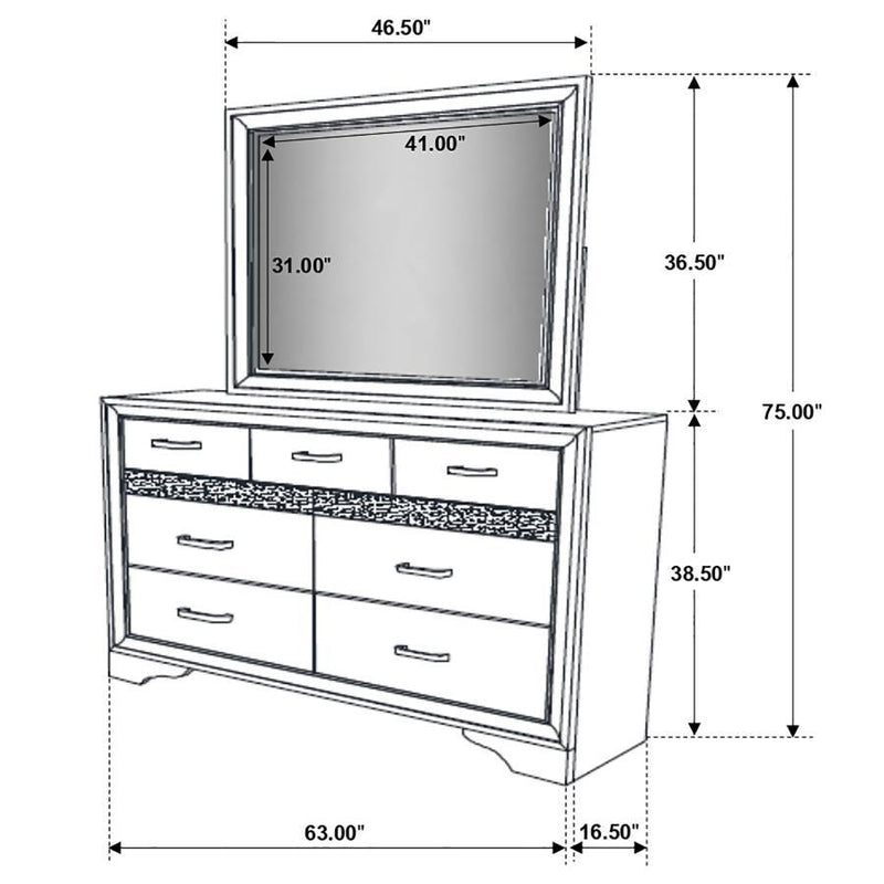 Miranda - 7-drawer Dresser With Mirror