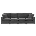 Modern Modular Sofa, 4 Seat Chenille Sectional Couch Set With 2 Pillows Included, Freely Combinable Indoor Funiture For Living Room, Apartment, Office