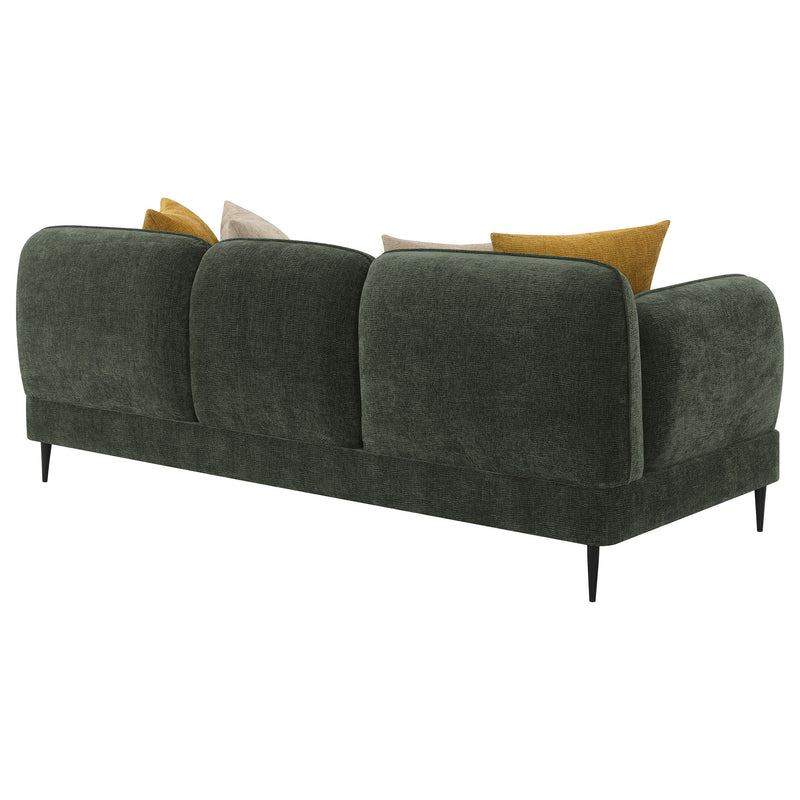 Jade - Chenille Upholstered Modern Track Arm Sofa - Green