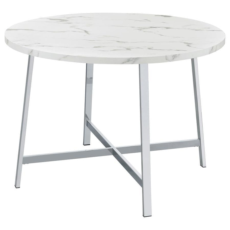 Alcott - Round Dining Table Faux Marble - Carrara