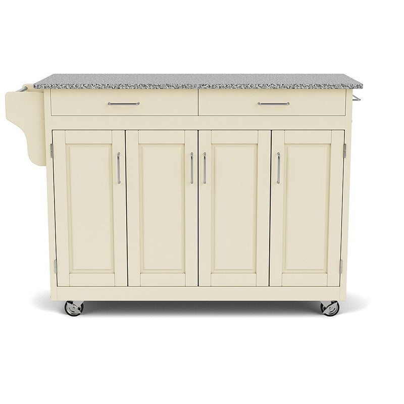 Create-A-Cart - 4 Doors Kitchen Cart - Gray Granite Top